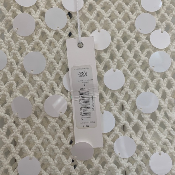 Caroline Constas White Sleeveless Crochet Coverup Sz Small - Picture 8 of 16